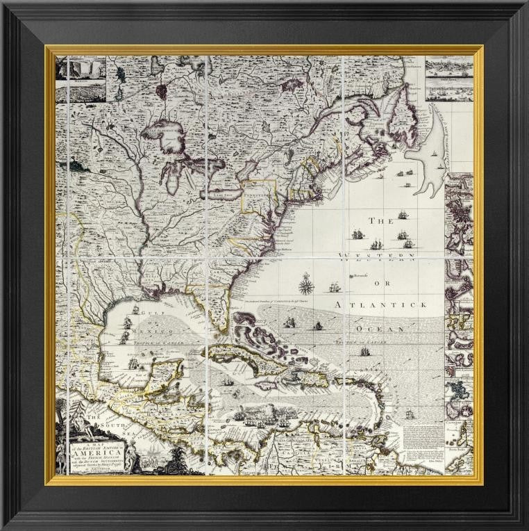 "A Map of The British Empire In America"  by Henry Popple, 20x20"