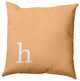 26"x26" Modern Monogram Decorative Throw Pillow, Pale Gold