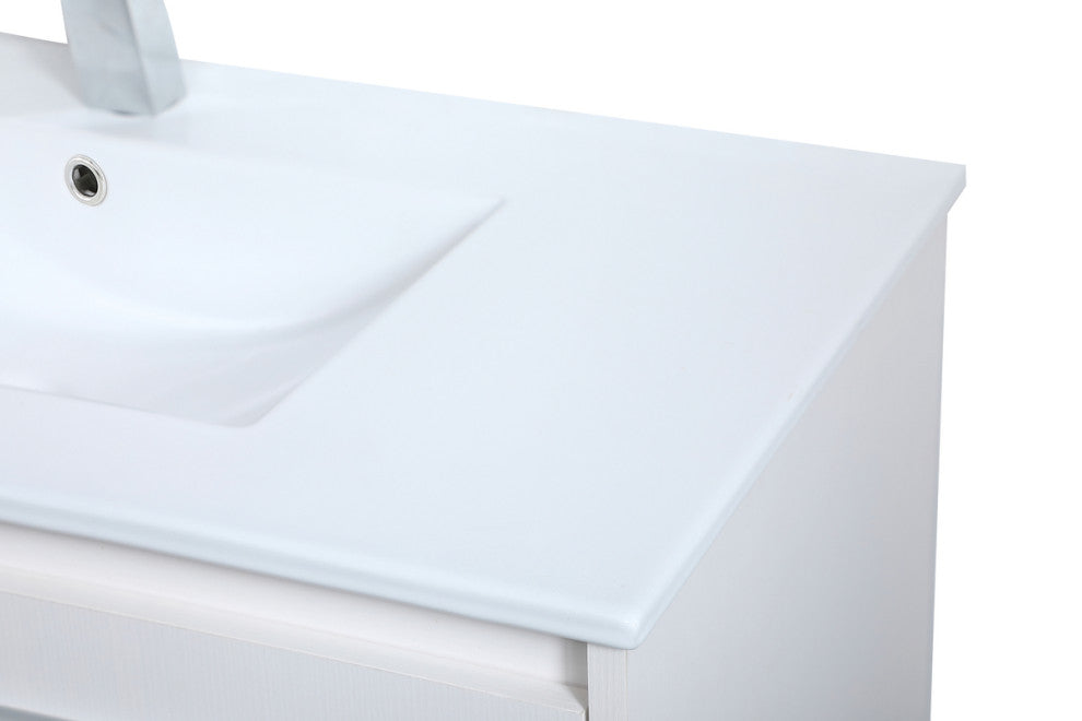Single Bathroom Floating Vanity, White, 36"