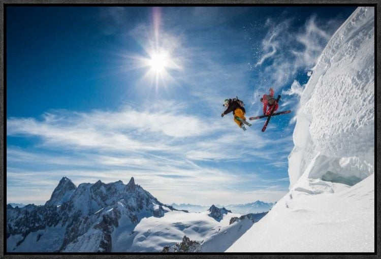 "Jumping Legends" Framed Canvas Giclee by Tristan Shu, 23x16"