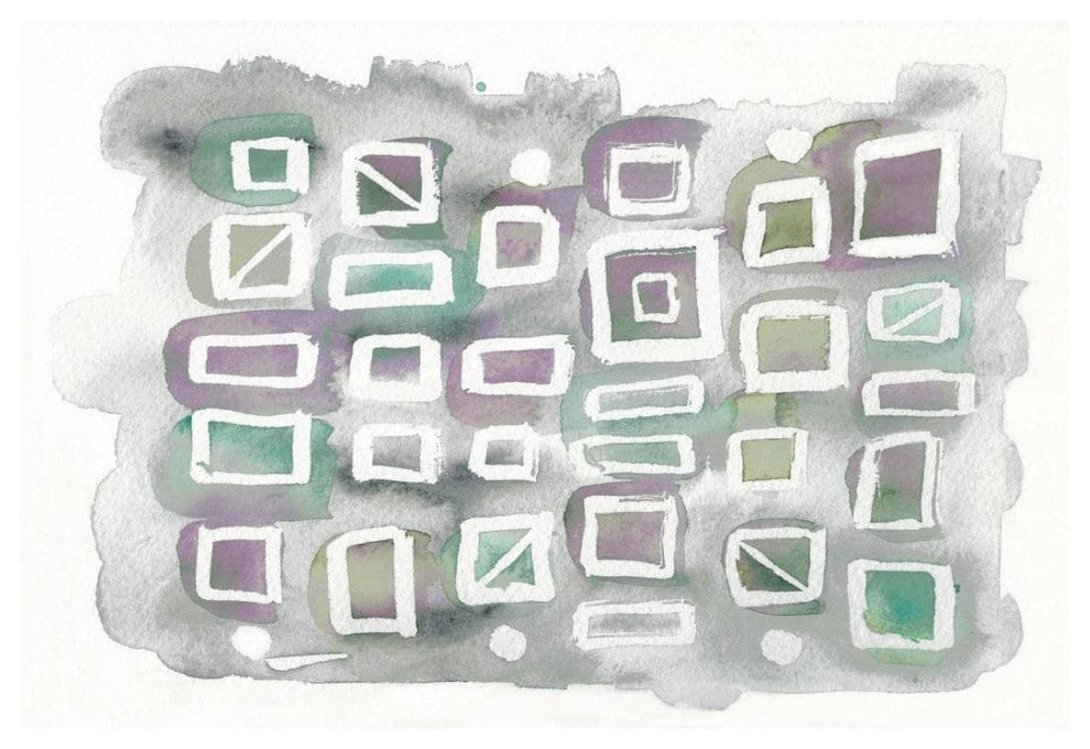 "Watercolor Squares Bright" Digital Paper Print by Elyse DeNeige, 26"x18"