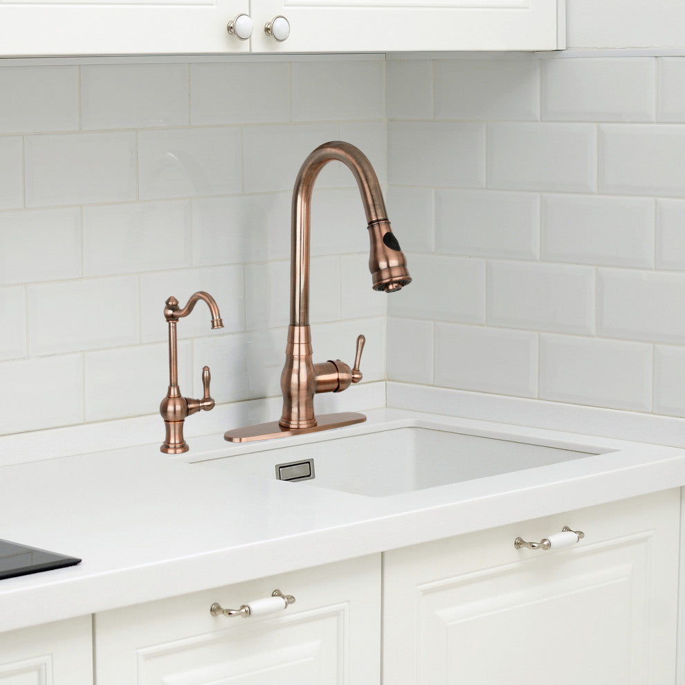 One-Handle Copper Drinking Water Filter Faucet Water Purifier Faucet, Antique Co