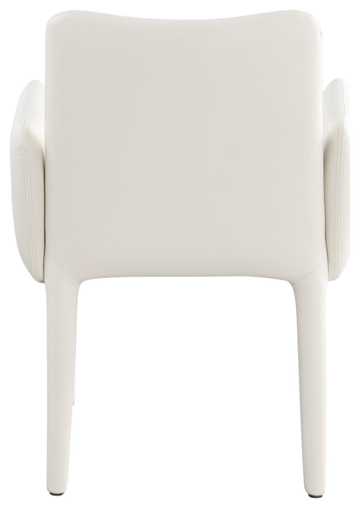 Pelle Faux Leather Accent/Dining Chair, Cream