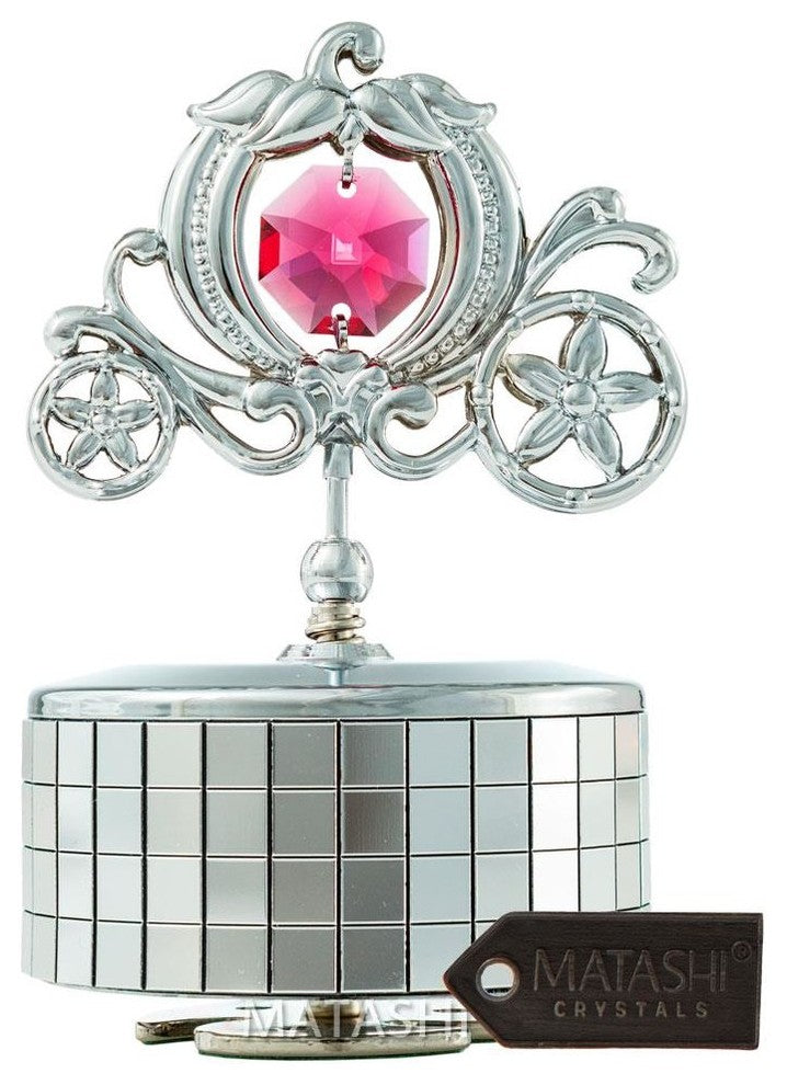 Chrome Plated Silver Princess Carriage Music Box You Are My Sunshine