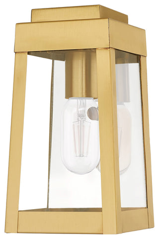 Livex Lighting Satin Brass 1-Light Outdoor Wall Lantern