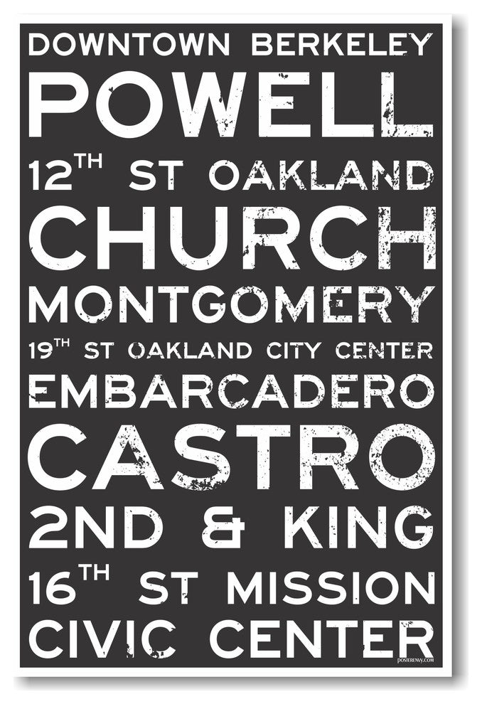 Oakland Train Station Street Signs - NEW World Travel Poster