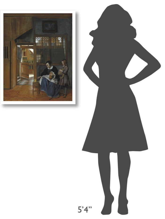 "A Woman Preparing Bread and Butter for a Boy" Print by Pieter de Hooch, 24"x30"