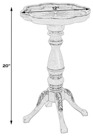 Butler Specialty Whitman Antique Beige Scalloped Edge Accent Table
