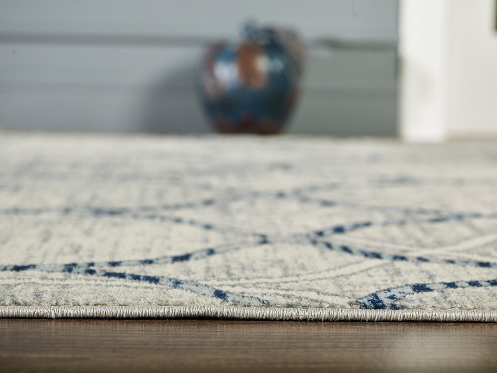 Abani Arto ART130A Geometric Trellis Ivory and Grey Area Rug