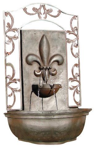 Outdoor Wall Fountain, "The Bordeaux" Weathered Bronze