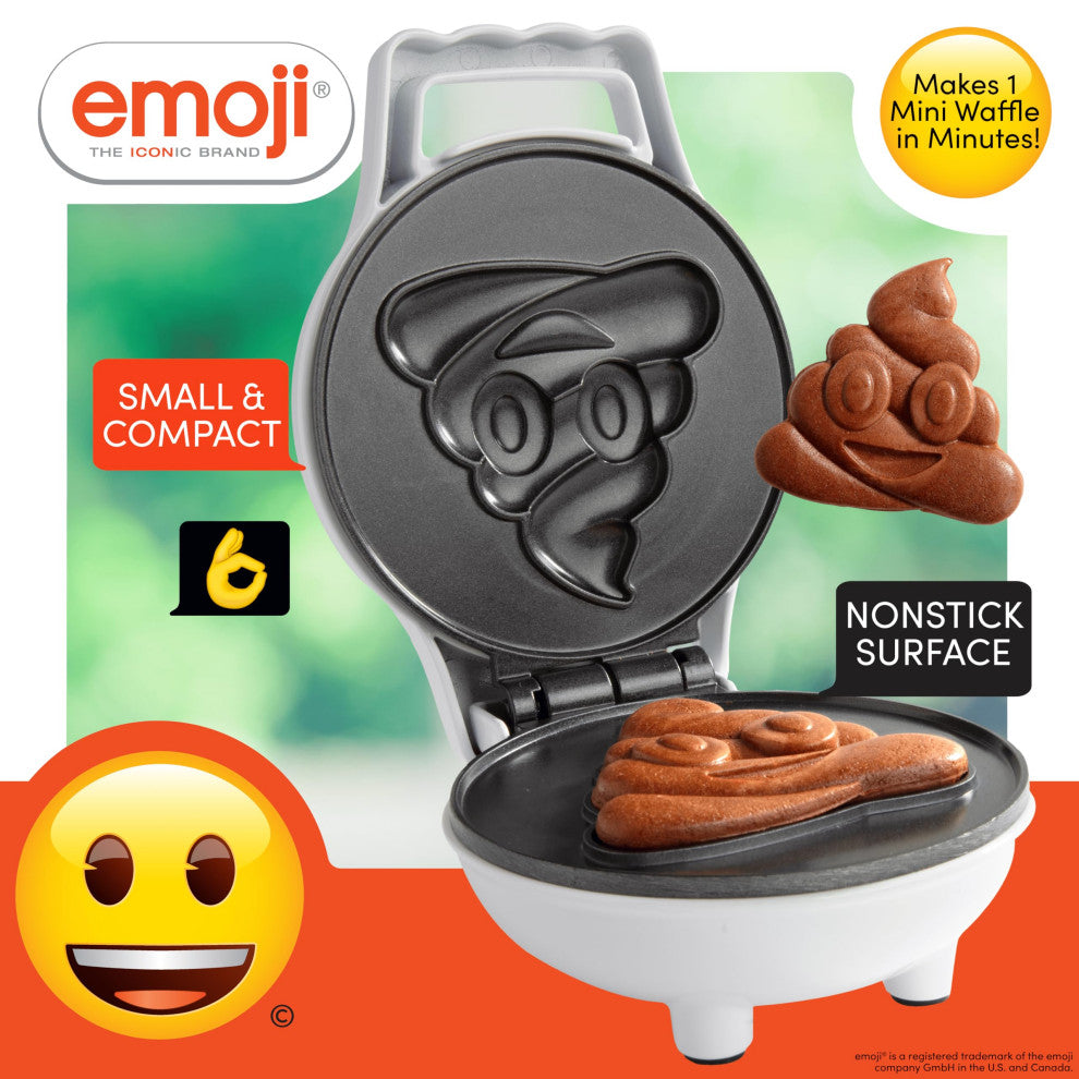 Make Breakfast Fun for Kids with Cute Smiley Face Design, 4" Waffler Iron Ma