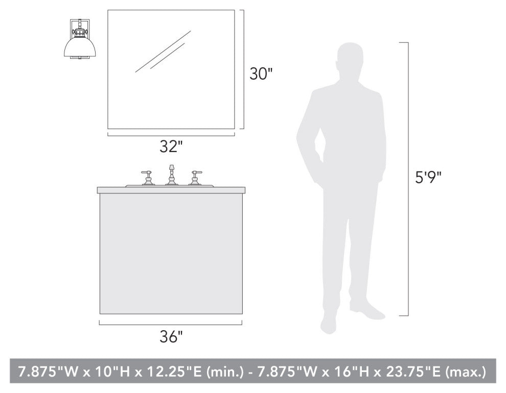 Golden Lighting 3824-A1W Hawthorn 10" Tall Hardwired or Plug-In - Aged Brass /