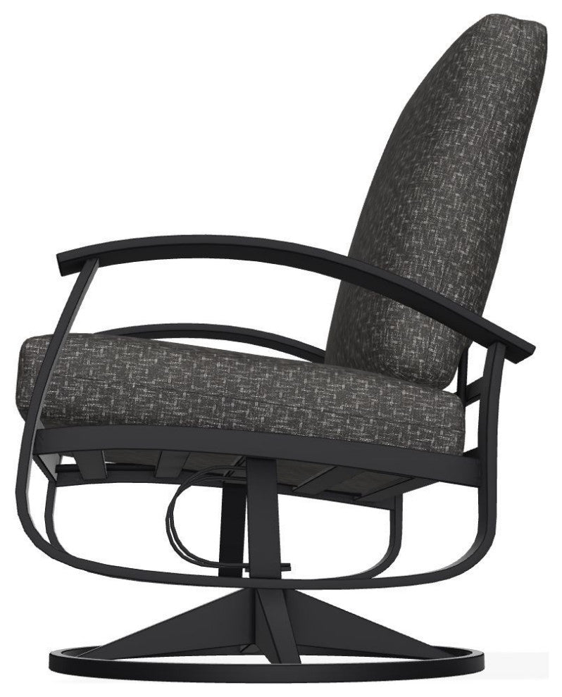 Belle Isle Cushion Outdoor Swivel Rocker, Hither Char/Black