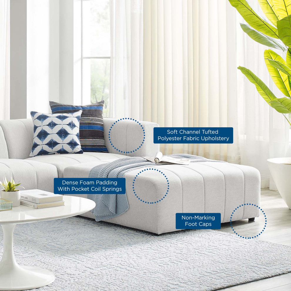 Sectional Sofa Set, Fabric, Ivory White, Modern, Living Lounge Hotel Hospitality