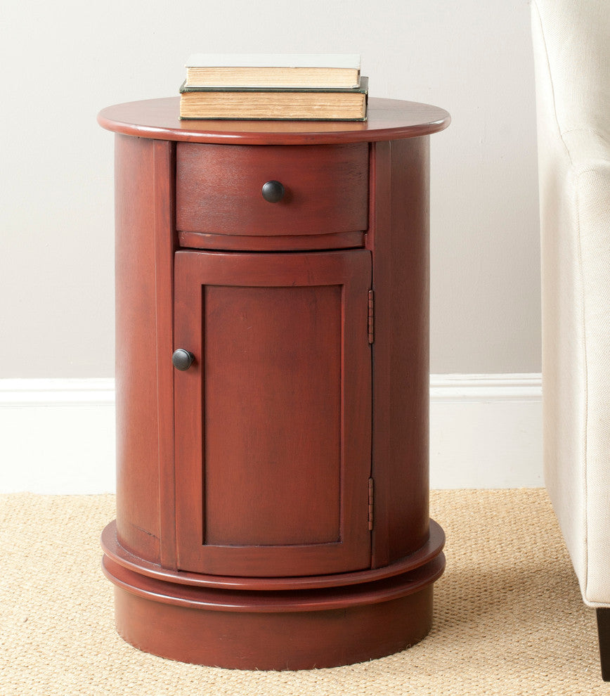 Safavieh Tabitha Oval Swivel Accent Table, Red