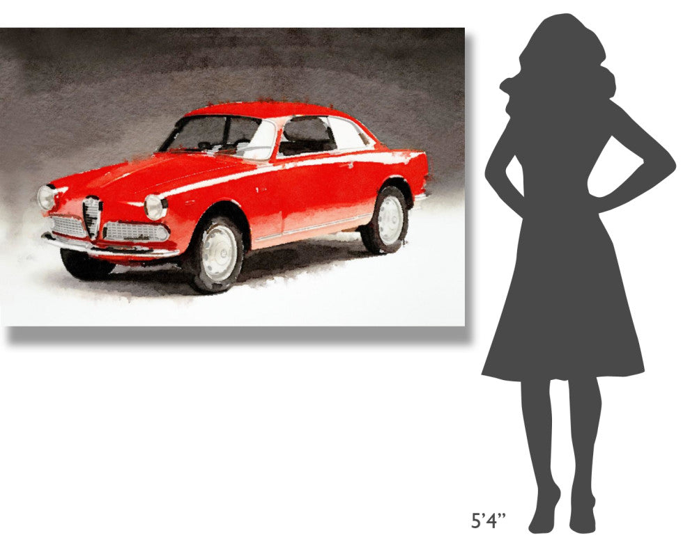 "1958 Alfa Romeo Giulietta Sprint Watercolor" Fine Art Print