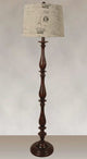61" Polyresin Floor Lamp with Linen Shade, Dark Brown Wood