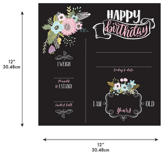 Floral Birthday Chalkboard