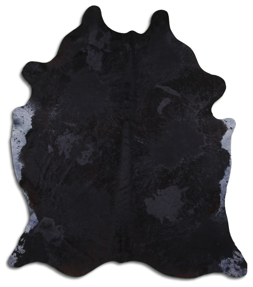 ACID WASHED HAIR ON Cowhide Rug DE DISTRESSED BLACK