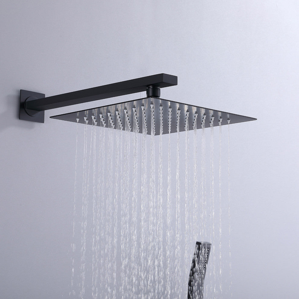 Pressure Balanced Water-Saving 3-Function Rain Shower System with Rough-in Valve