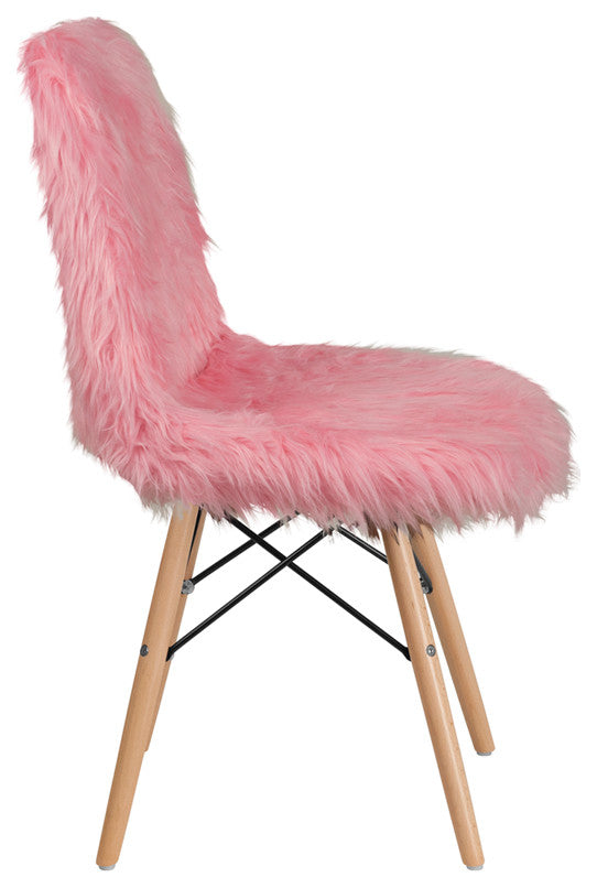 Shaggy Dog Light Pink Accent Chair