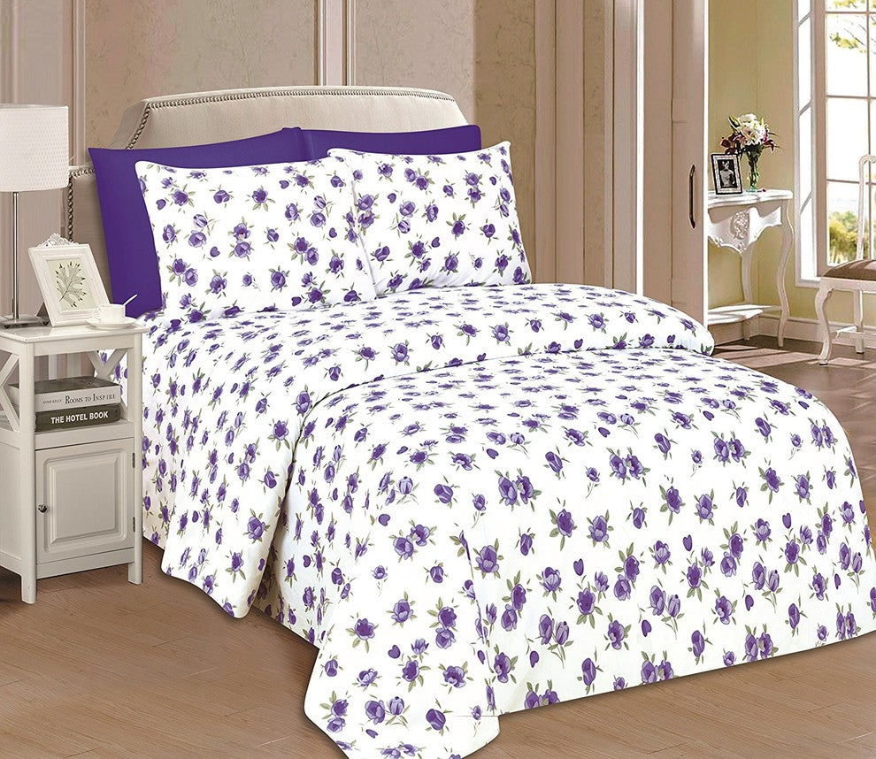 Beverly Hills 1800 Series, Printed Sheet Set, Jasmine, Queen