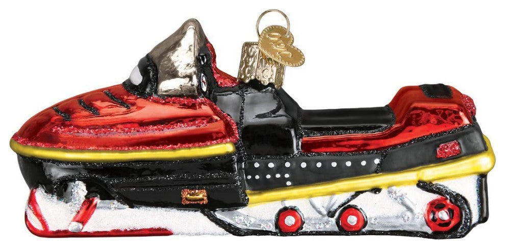 Old World Christmas 46074 Snowmobile Blown Glass Ornament