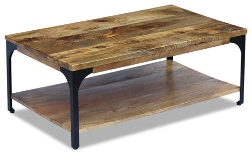 vidaXL Coffee Table End Table with Storage Shelf Side Table Solid Wood Mango