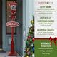 71" Musical Snowy Street Lamp Christmas Tree Scene, 2 Signs, Snow, Red