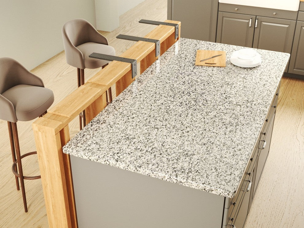 Hidden Granite Countertop L Bracket, Matte Black, 10"