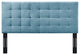 Contemporary Modern Full and Queen Size Tufted Headboard, Velvet Fabric, Blue