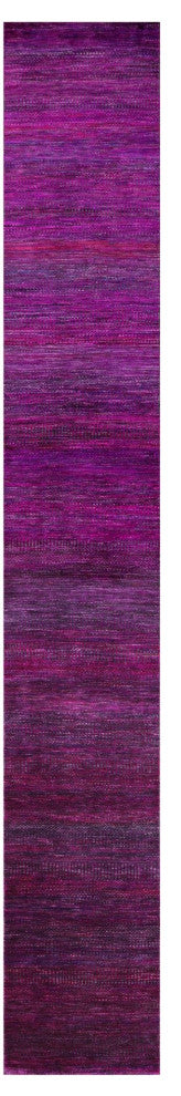 2' 8" X 21' 4" Super Savannah Gabbeh Wool and Silk Hand Knotted Runner Rug Q6881