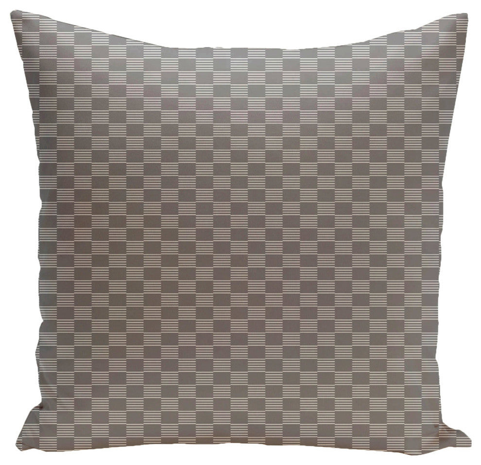Geometric Decorative Pillow, Classic Grey, 16"x16"