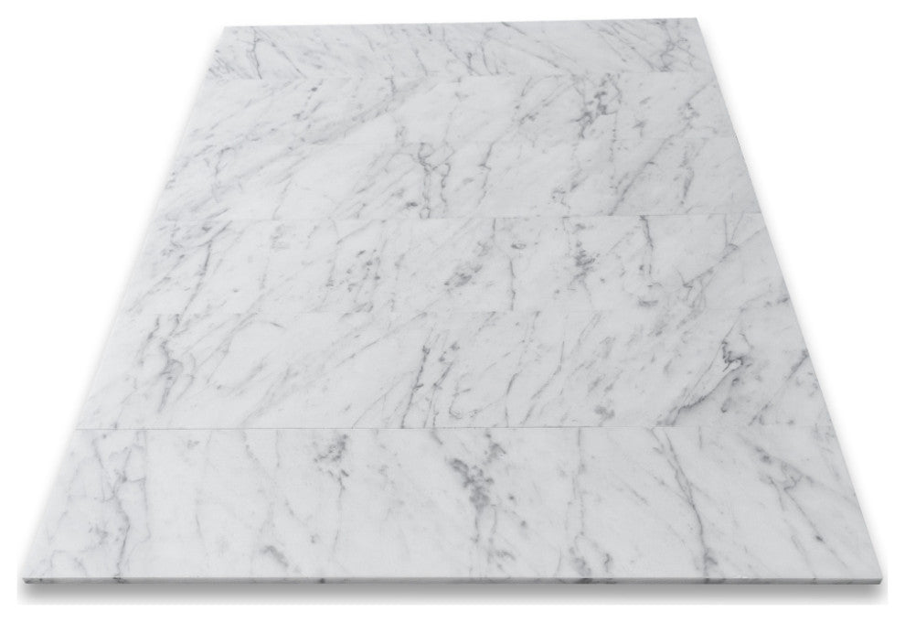 Carrara White Marble 6x24 Wall and Floor Tile Honed, 1 sq.ft.