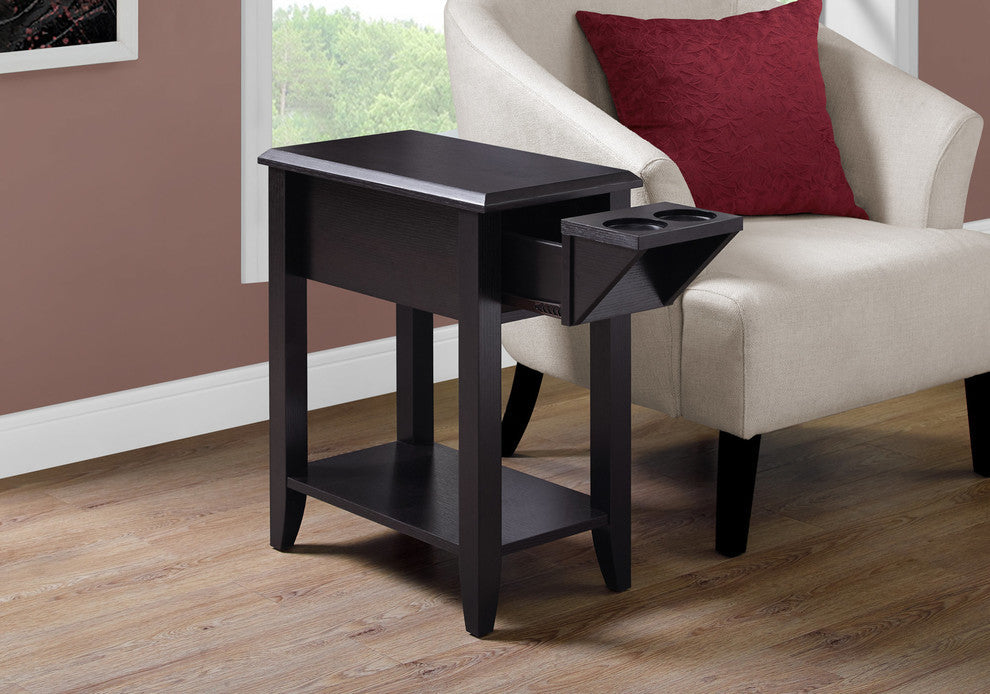 Accent Table Side End Storage Lamp Living Room Bedroom Laminate Brown