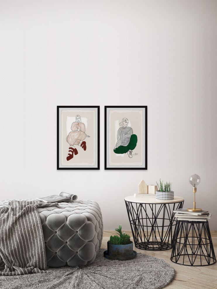 Never Look Back Diptych, 2-Piece Set, 24x36 Panels