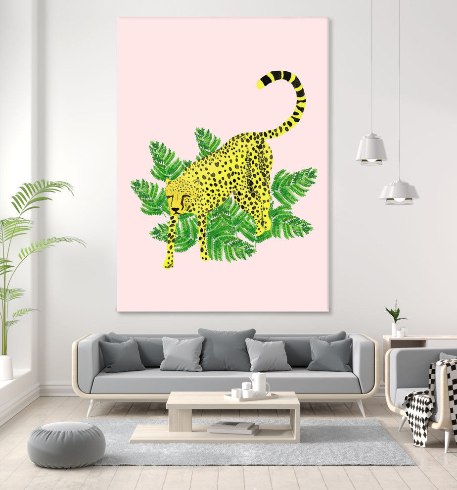 Cheetah on the Lookout II - 72 x 54 by Jen Bucheli