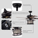 Costway 52'' Ceiling Fan with Light Reversible Crystal Lamp W/Remote Control