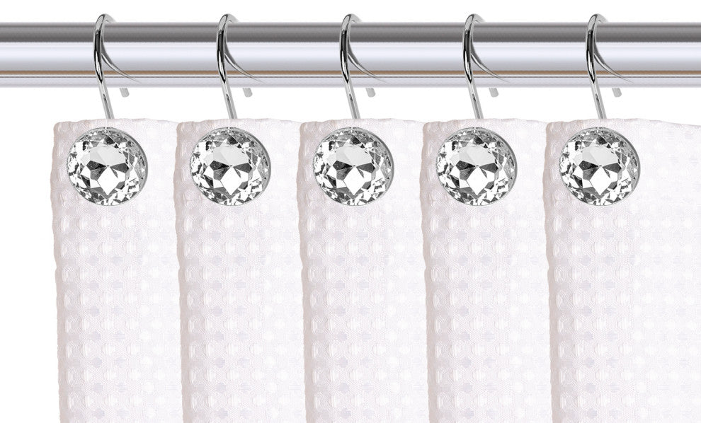 Utopia Alley Shower Hooks - Shower Curtain Rings for Bathroom, Chrome