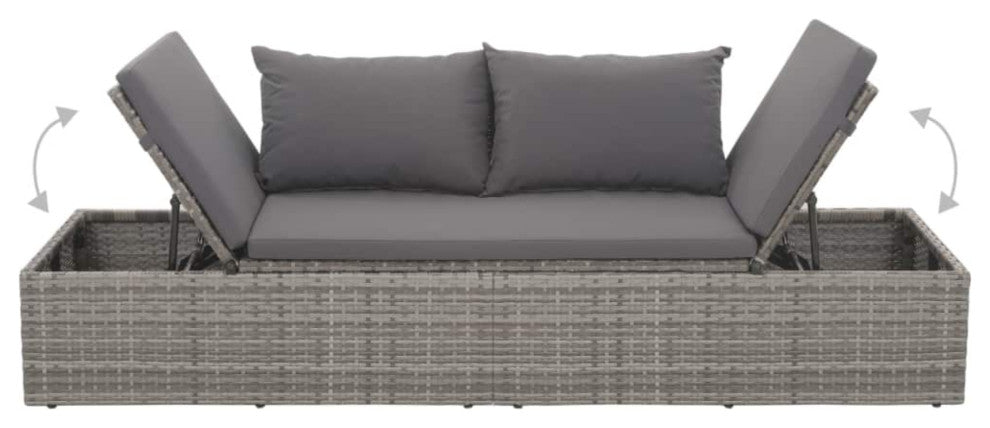 vidaXL Garden Bed Gray 76.8"x23.6" Poly Rattan