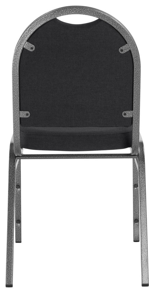 NPS 9200 Fabric Stack Chair, Ebony Black Seat/ Silvervein Frame