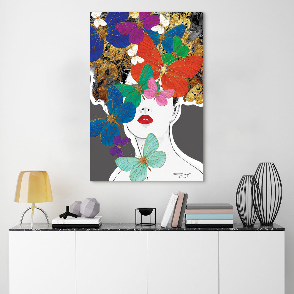 Beautiful Woman Printed Wall Art Unframed Free Floating Tempered Glass