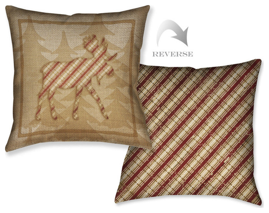 Laural Home Country Cabin Plaid 18" X 18" Indoor Decorative Pillow