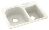Swan 18x25x7 Solid Surface Kitchen Sink, 2-Hole, Bisque