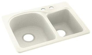 Swan 18x25x7 Solid Surface Kitchen Sink, 2-Hole, Bisque