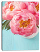 Bunch of Light Pink Peony Flowers, Floral Canvas Art Print, 12"x20"