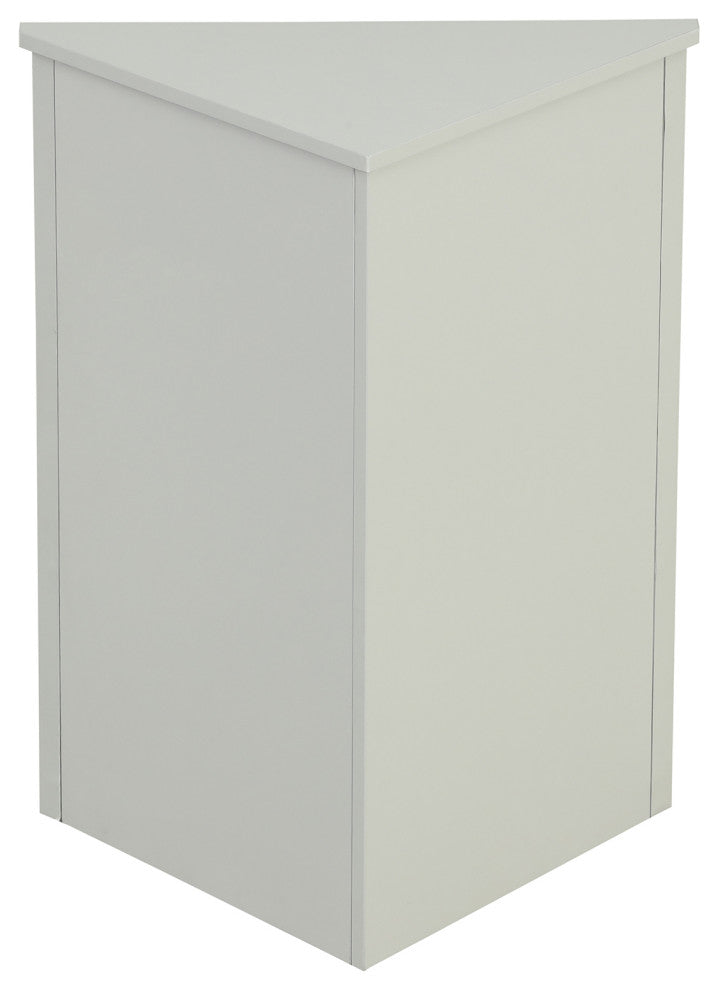 Stylish Triangle Bathroom Storage Cabinet with Adjustable Shelves, Gray