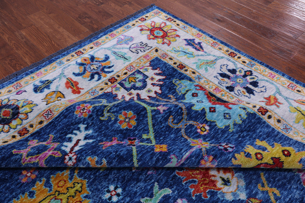 9' 5" X 11' 9" Handmade Turkish Oushak Wool Rug - Q14819