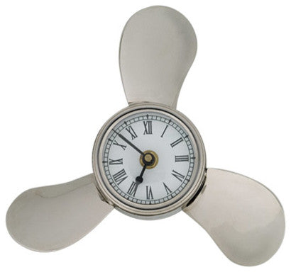 Nickel Plated Brass Propeller Clock