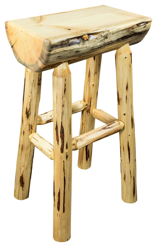 Montana Half Log Bar Stool With Exterior Finish